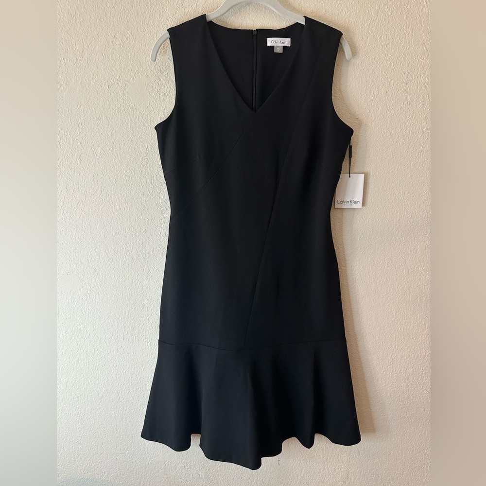 Calvin Klein black peplum sheath dress sz 8 NWT